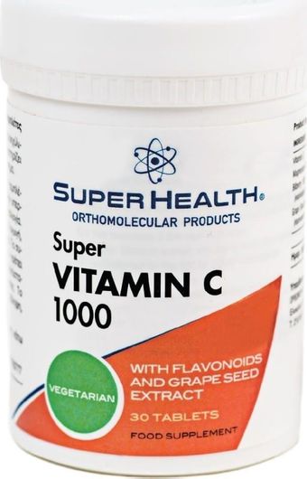 Super Health Vitamin C 1000 Βιταμίνη για Ενέργεια & Ανοσοποιητικό 800mg 30 Ταμπλέτες
