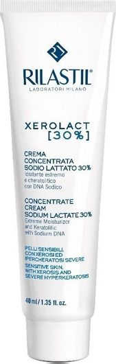 Κρέμα Σώματος Rilastil Xerolact E Cream Concentrate Cream Sodium Lactate Ενυδατική Ανάπλασης για Ατοπικές Επιδερμίδες 40ml