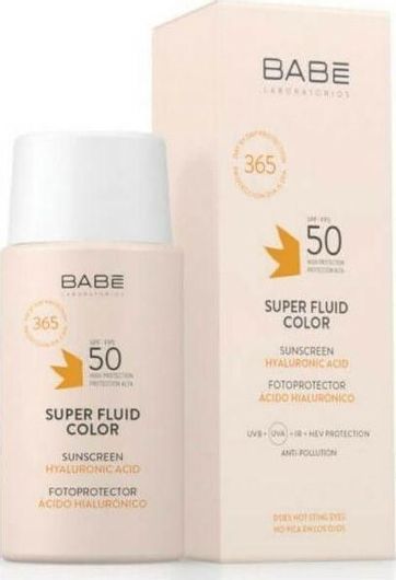 Αντηλιακό Προσώπου Babe Laboratorios Super Fluid Color SPF50 με Χρώμα 50ml