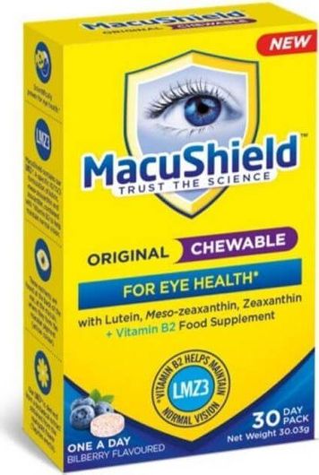 Macushield Original Ειδικό Συμπλήρωμα Διατροφής 30 μασώμενες ταμπλέτες
