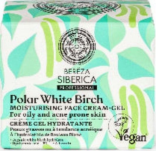 Gel Προσώπου Natura Siberica Polar White Birch 24ωρη για Λιπαρές Επιδερμίδες κατά της Ακμής με Υαλουρονικό Οξύ 50ml