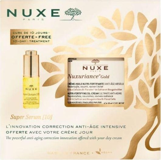 Σετ Περιποίησης Προσώπου Nuxe Promo Nuxuriance Gold Nutri Fortifying Oil Cream Kρέμα Ημέρας για Θρέψη & Ενδυνάμωση 50ml & Δώρο Super Serum [10] 5ml