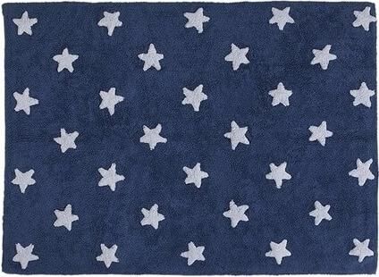 Παιδικό Χειροποίητο Χαλί Lorena Canals Stars Βαμβακερό 120x160cm Μπλε