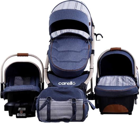 Carello Πολυκαρότσι Μ30 Travel System 3 in 1 (Premium edition) Blue - Σκελετος Wood ΜΕ ΔΩΡΟ ΑΞΙΑΣ 59€