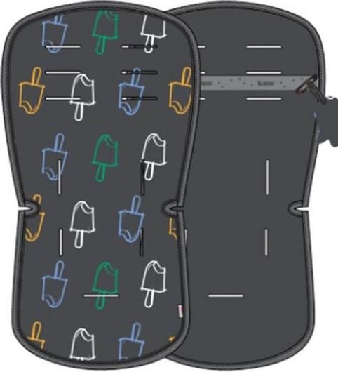 Κάλλυμα Καροτσιού Minene Ice Cream Διπλής Όψης Γκρι