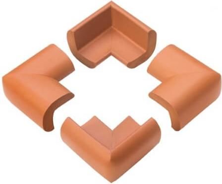 Προστατευτικά για Γωνίες Babyono 4 Τεμάχια Καφέ