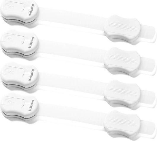 Προστατευτικά για Ντουλάπια & Συρτάρια Babyono 4 Τεμάχια BN944 Λευκό