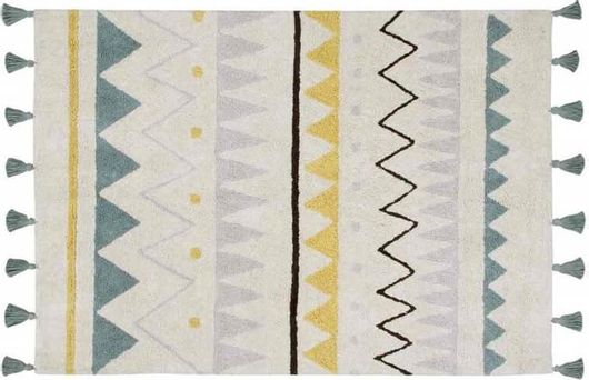 Παιδικό Χειροποίητο Χαλί Lorena Canals Azteca Natural Vintage Βαμβακερό 120x160cm Μπλε