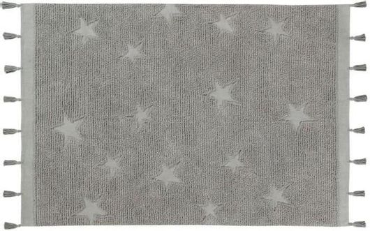 Παιδικό Χειροποίητο Χαλί Lorena Canals Hippy Stars Βαμβακερό 120x175cm Γκρι