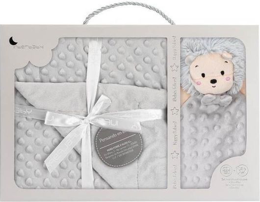 Σετ Κουβερτάκι & Πανάκι Παρηγοριάς Interbaby Erizo Grey