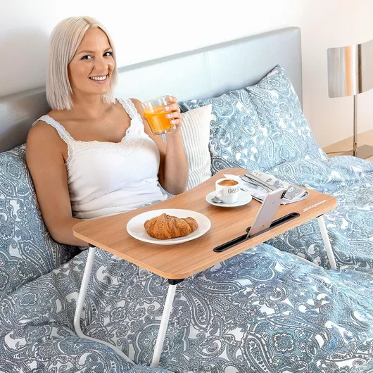 Τραπεζάκι Κρεβατιού Ξύλινο Με Πτυσσόμενα Πόδια InnovaGoods 60x27x40cm