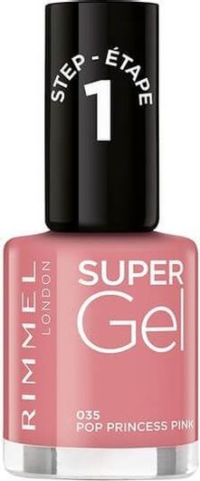 Rimmel Super Gel Step 1 Gloss Βερνίκι Νυχιών Μακράς Διαρκείας Ροζ 035 12ml