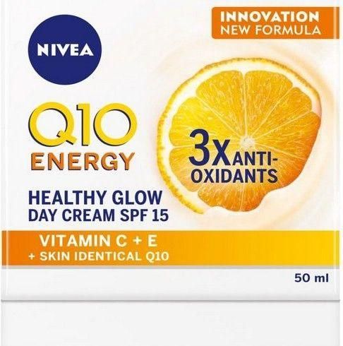 Κρέμα Προσώπου Nivea Q10 Energy Ενυδατική & Αντιγηραντική Ημέρας με SPF15 με Βιταμίνη C 50ml