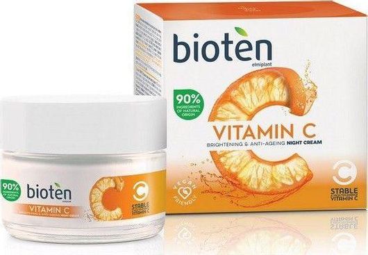 Κρέμα Προσώπου Bioten Vitamin C Νυκτός για Ενυδάτωση & Ατέλειες με Υαλουρονικό Οξύ & Βιταμίνη C 50ml