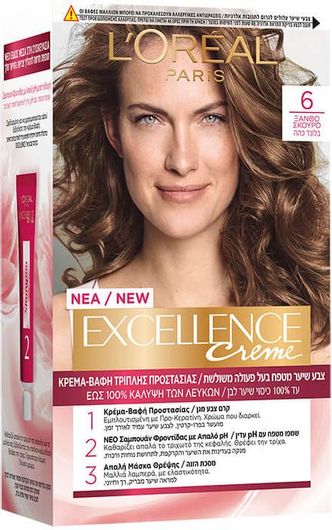 Βαφή Μαλλιών L'Oreal Excellence Creme 6 48ml Ξανθό Σκούρο