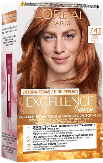 Βαφή Μαλλιών L'Oreal Excellence Int 7.43 48ml Ξανθό Χάλκινο