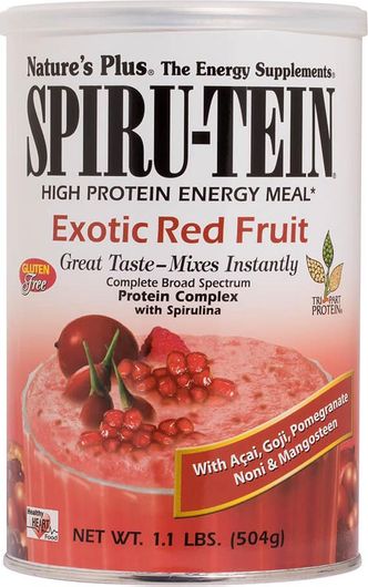 Nature's Plus Spiru-Tein High-Protein Energy Meal Χωρίς Γλουτένη με Γεύση Exotic Red Fruit 504gr