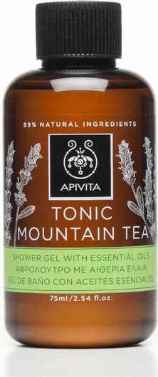 Apivita Tonic Mountain Tea Αφρόλουτρο σε Gel με Αιθέρια Έλαια 75ml