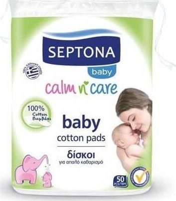 Μωρομάντηλα Septona Baby Calm n Care Cotton Pads 50τμχ