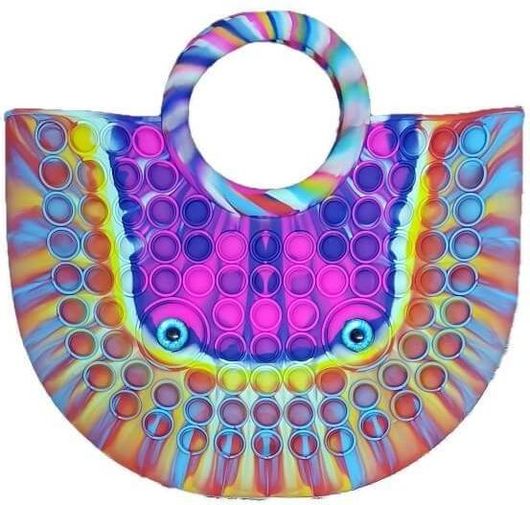 Τσαντάκι Ώμου Σιλικόνης με Αυτάκια και Κερατάκια Pop it