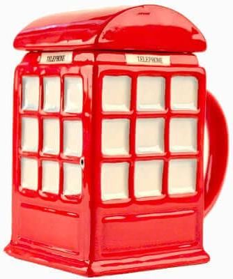 London Phone Booth Κούπα με Καπάκι Κεραμική Κόκκινη 300ml