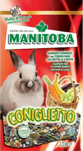 Τροφή Για Κουνέλια Νάνους Manitoba Με Καρότα Manitoba Coniglietto 1kg