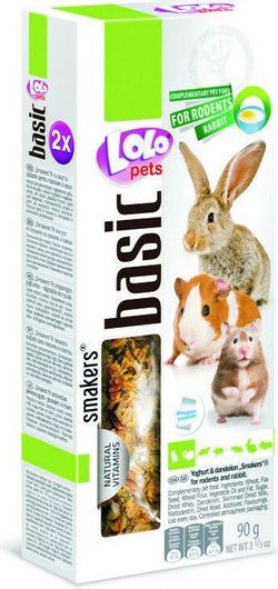 Τροφή Τρωκτικών Lolo Pets Λιχουδιά για Κουνέλι με Πικραλίδα Smakers Basic Dandelion/Yogurt 90gr