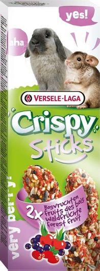Τροφή Τρωκτικών Versele Laga Λιχουδιά για Τσιντσιλά / Κουνέλι / Ινδικό Χοιρίδιο με Φρούτα του Δάσους Crispy Sticks 110gr 2τμχ