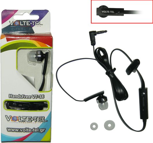 Hands Free Ακουστικά Nokia N81/5310/N96 FLAT Black Volte-Tel VT38 ON/OFF