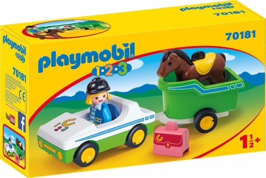 Playmobil 123 Car With Horse Trailer για 1.5 ετών