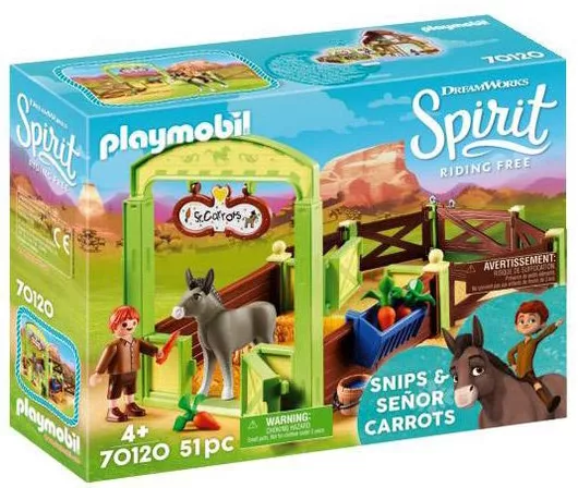 Playmobil Spirit Snips & Señor Carrots with Horse Stall για 4+ ετών
