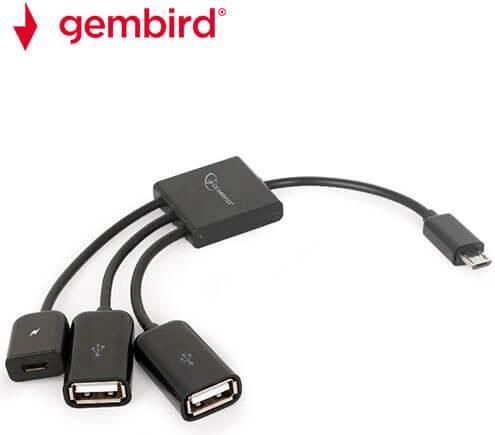 Gembird UHB-OTG-02 Μετατροπέας microUSB male σε USB-A/microUSB female