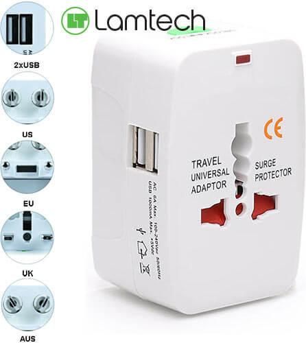 Αντάπτορας Πρίζας Lamtech Travel Adapter από Universal σε Universal