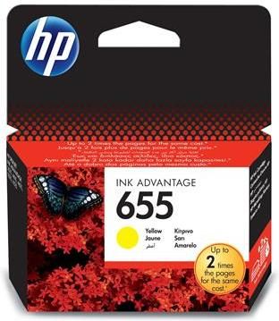 HP 655 Γνήσιο Μελάνι Εκτυπωτή InkJet Κίτρινο CZ112AE