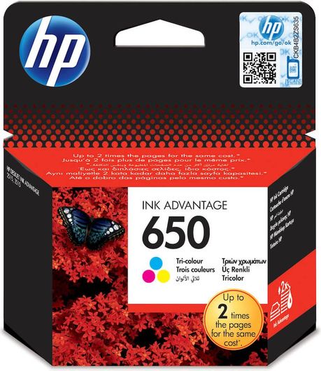 HP 650 Γνήσιο Μελάνι Εκτυπωτή InkJet Πολλαπλό ColorCZ102AE
