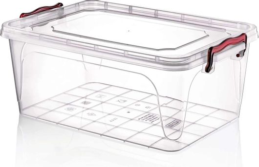 Πλαστικό Κουτί Αποθήκευσης με Καπάκι Viosarp 26x17x12cm 1τμχ Διάφανο