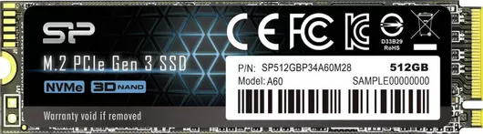 SSD Silicon Power PCIe Gen3×4 P34A60 512GB M.2 NVMe PCI Express 3.0