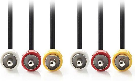 Nedis Cvgp24300Bk15 Composite Video Cable 3X Rca Male-3X Rca Male 1.5M Black 233-0349