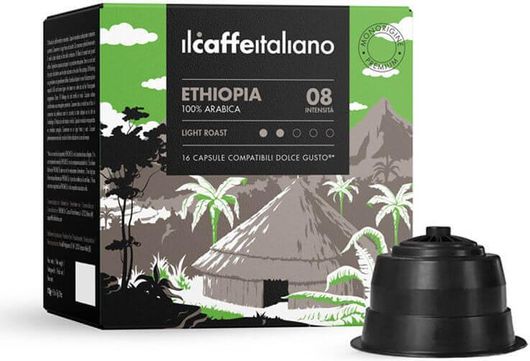 Καφές Espresso Συμβατός με Dolce Gusto IL Caffe Italiano Μονοποικιλιακός Ethiopia - 16 Κάψουλες