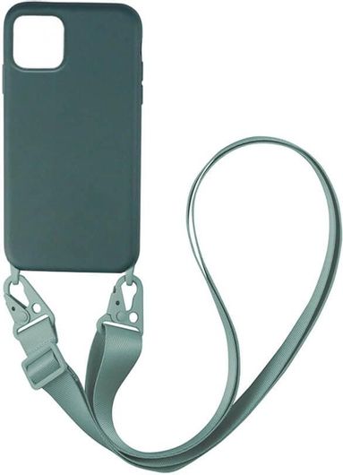 Θήκη Κινητού My Colors Carryhang με Λουράκι Σιλικόνης για Apple iPhone 11 Pro Max Σκούρο Πράσινο