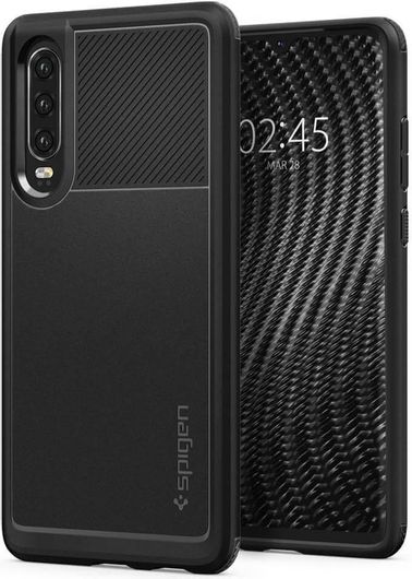 Spigen Rugged Armor Back Cover Σιλικόνης 2mm Μαύρο Huawei P30 Pro