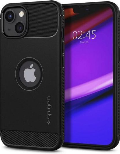Spigen Rugged Armor Back Cover Σιλικόνης 2mm Μαύρο iPhone 13