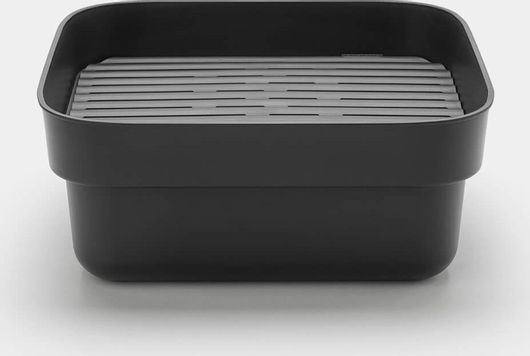 Λεκάνη Brabantia Τετράγωνη με Στεγνωτήρα Σκούρο Γκρι 37.4cm 2τμχ