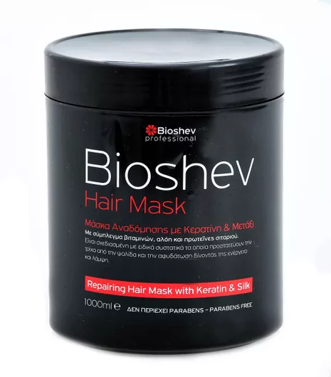 Μάσκα Μαλλιών Bioshev Professional για Επανόρθωση με Κερατίνη και Μετάξι 1000ml