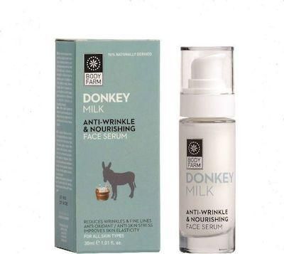 Bodyfarm Donkey Milk Ενυδατικό & Αντιγηραντικό Serum Προσώπου με Γάλα Γαϊδούρας & Πεπτίδια για Θρέψη 30ml