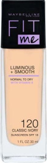 Maybelline Fit Me Luminous + Smooth Liquid Make Up SPF18 120 Classic Ivory 30ml