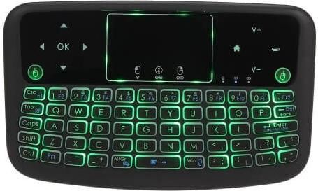 Ασύρματο Πληκτρολόγιο με Ποντίκι 2.4GHz  για PC / Tablets / TV Box / Smart TV με Φωτειζόμενα Πλήκτρα Μαύρο