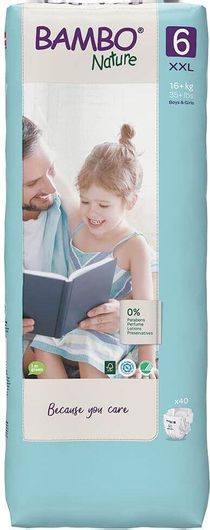 Bambo Nature Πάνες με Αυτοκόλλητο No. 6 για 16+kg 40τμχ