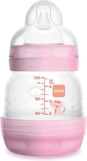 Μπιμπερό Mam Easy Start Anti-Colic Πλαστικό Pink 0+ Μηνών 130ml