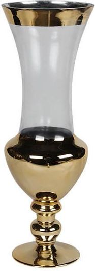 Ανθοδοχείο γυάλινο κολωνάτο Φ16Χ46 εκ. Αμφορέας χρώμα χρυσό - KESKOR 81937
